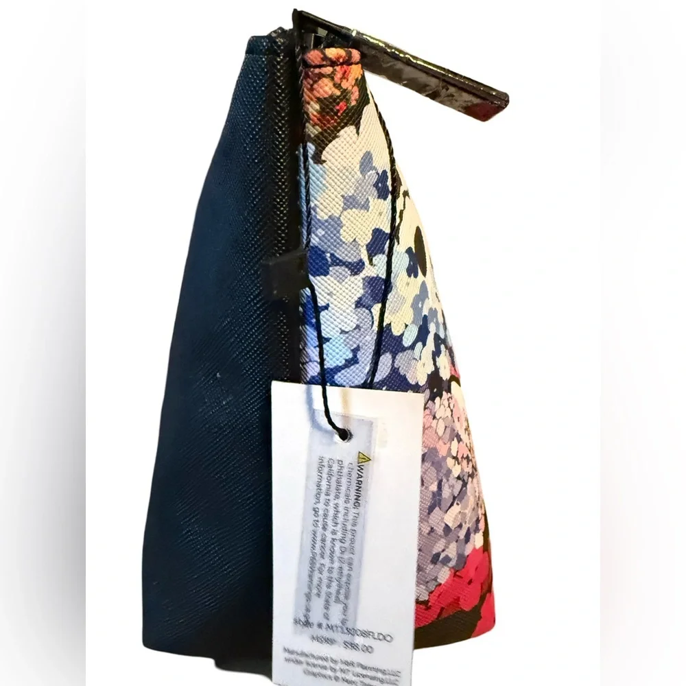 Marc Tetro NWT Classic Marc Adorable Colorful Floral Dog Print Cosmetic Bag - Picture 2 of 5